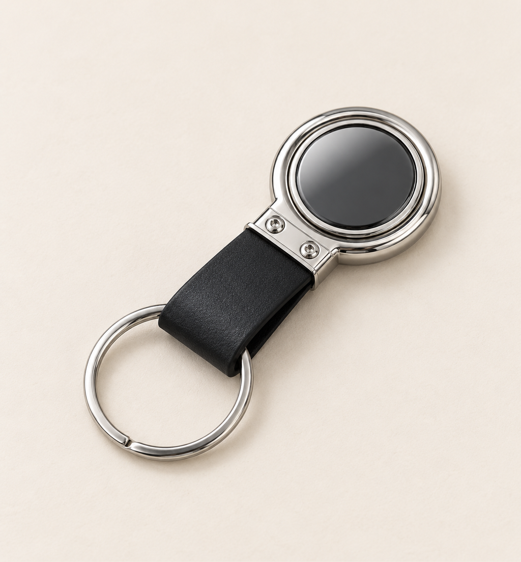 Steel Spinner Keychain - Black, alternate angle