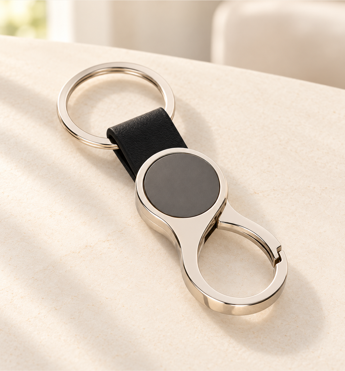 Classic Metal Keychain - Black, lifestyle