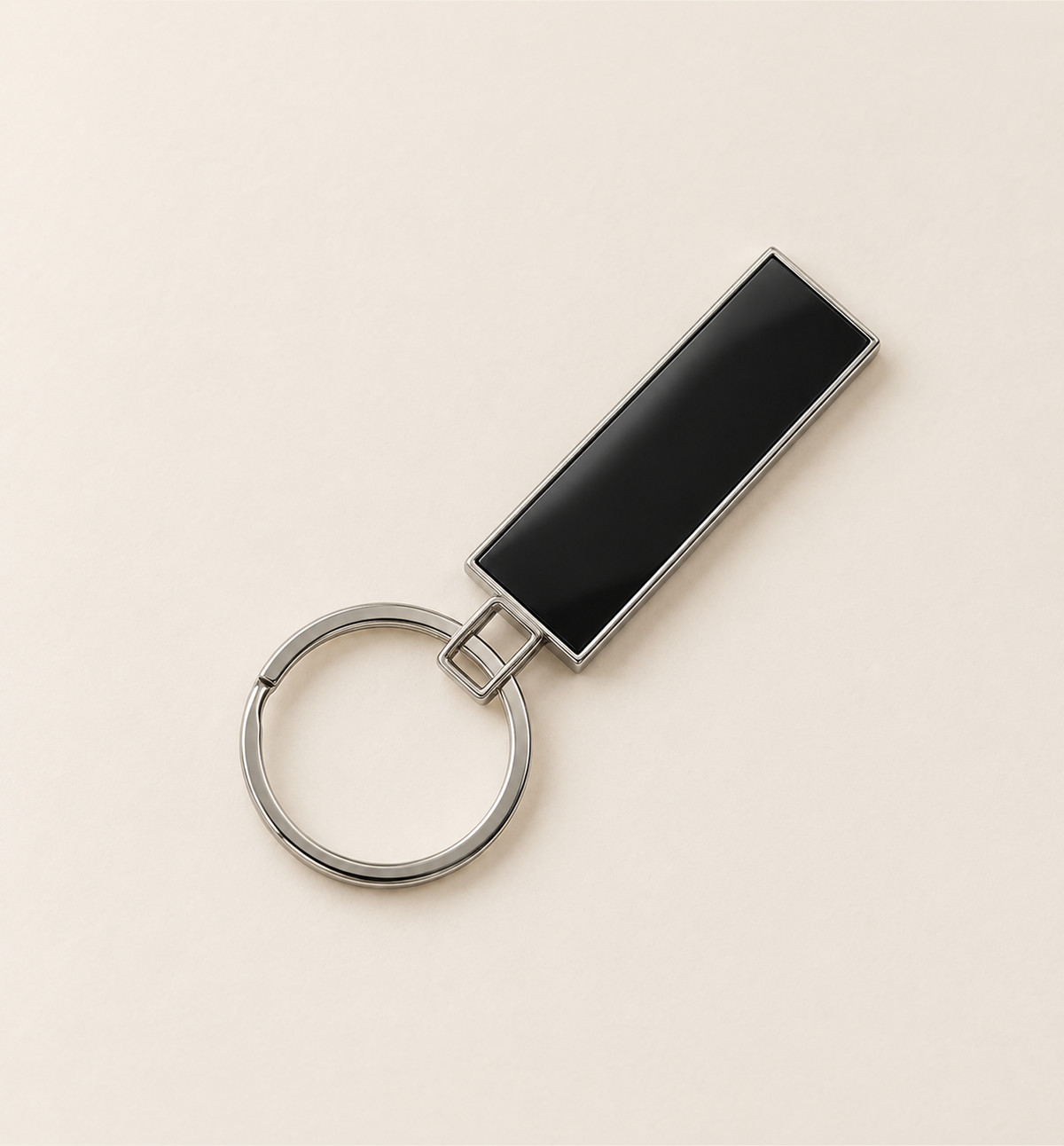 Long Strap Keychain - Black, alternate angle