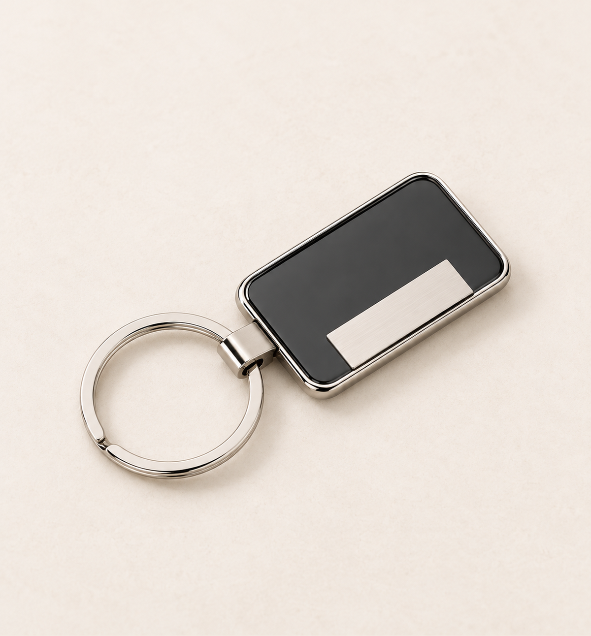 Heavy-Duty Metal Keychain - Black, alternate angle