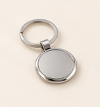 Premium Round Metal Keychain - Silver, main view