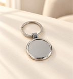 Premium Round Metal Keychain - Silver, lifestyle