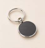 Round Metal Keychain - Black, main view
