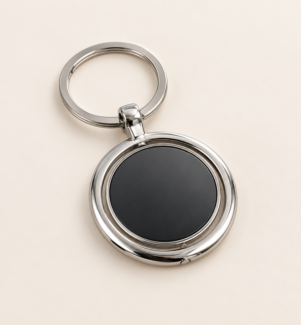 Round Spinner Keychain - Black, main view