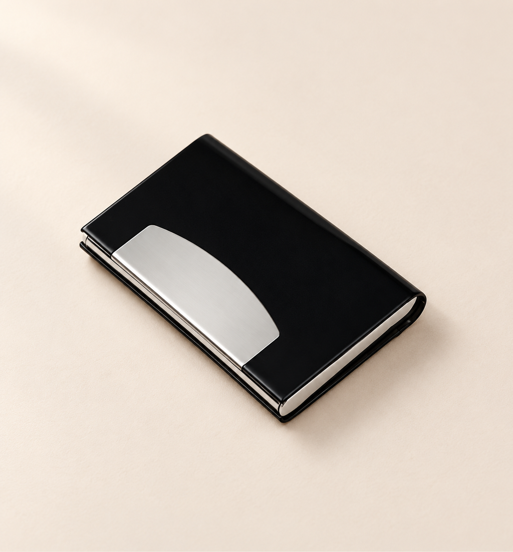 Metal-Panel Card Holder - Black, alternate angle