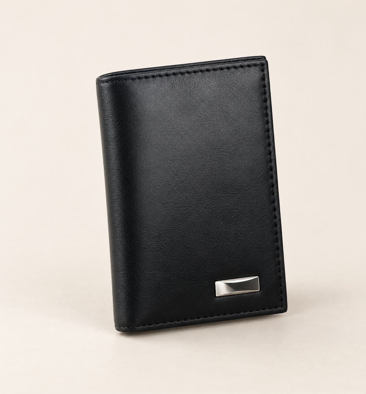 Leather Mini Wallet - Black, main view