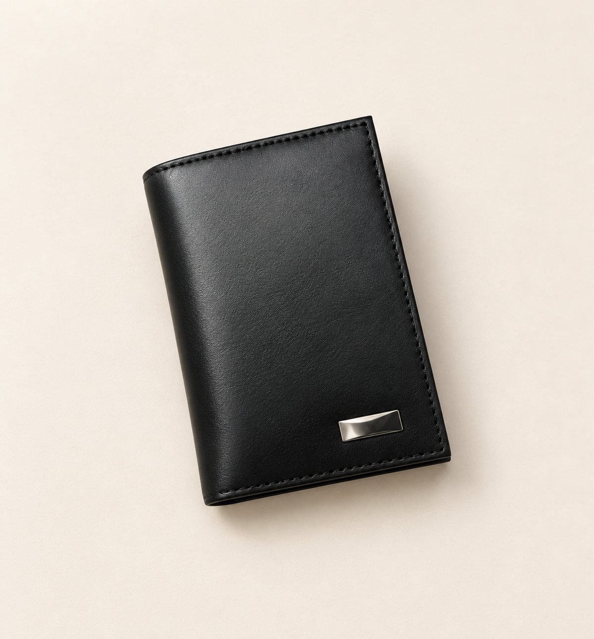 Leather Mini Wallet - Black, alternate angle