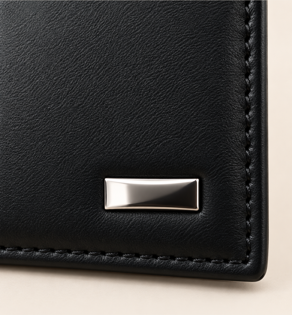 Leather Mini Wallet - Black, detail