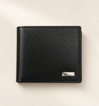 Milled Leather Wallet - Black, alternate angle