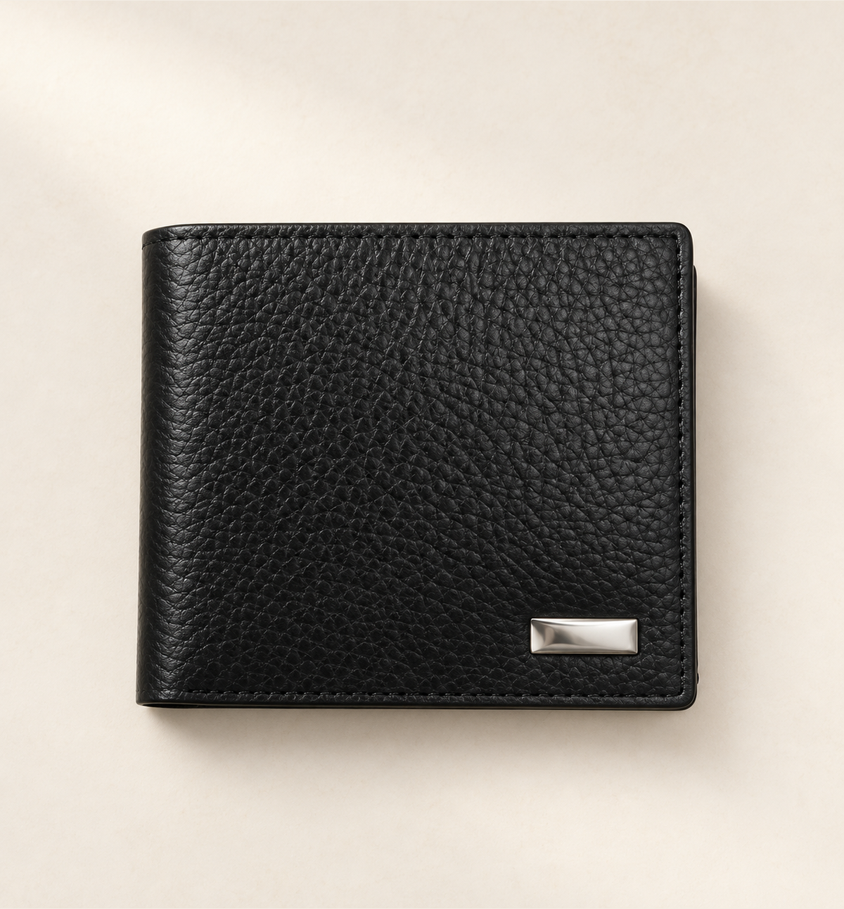 Milled Leather Wallet - Black, alternate angle