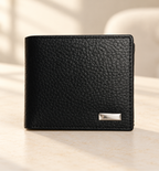 Milled Leather Wallet - Black, lifestyle