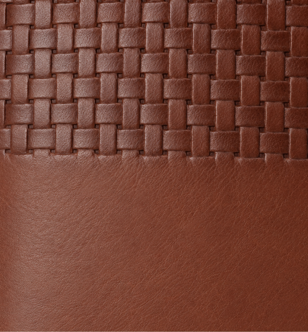 Half-Embossed Leather Wallet - Tan, detail