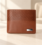 Half-Embossed Leather Wallet - Tan, lifestyle