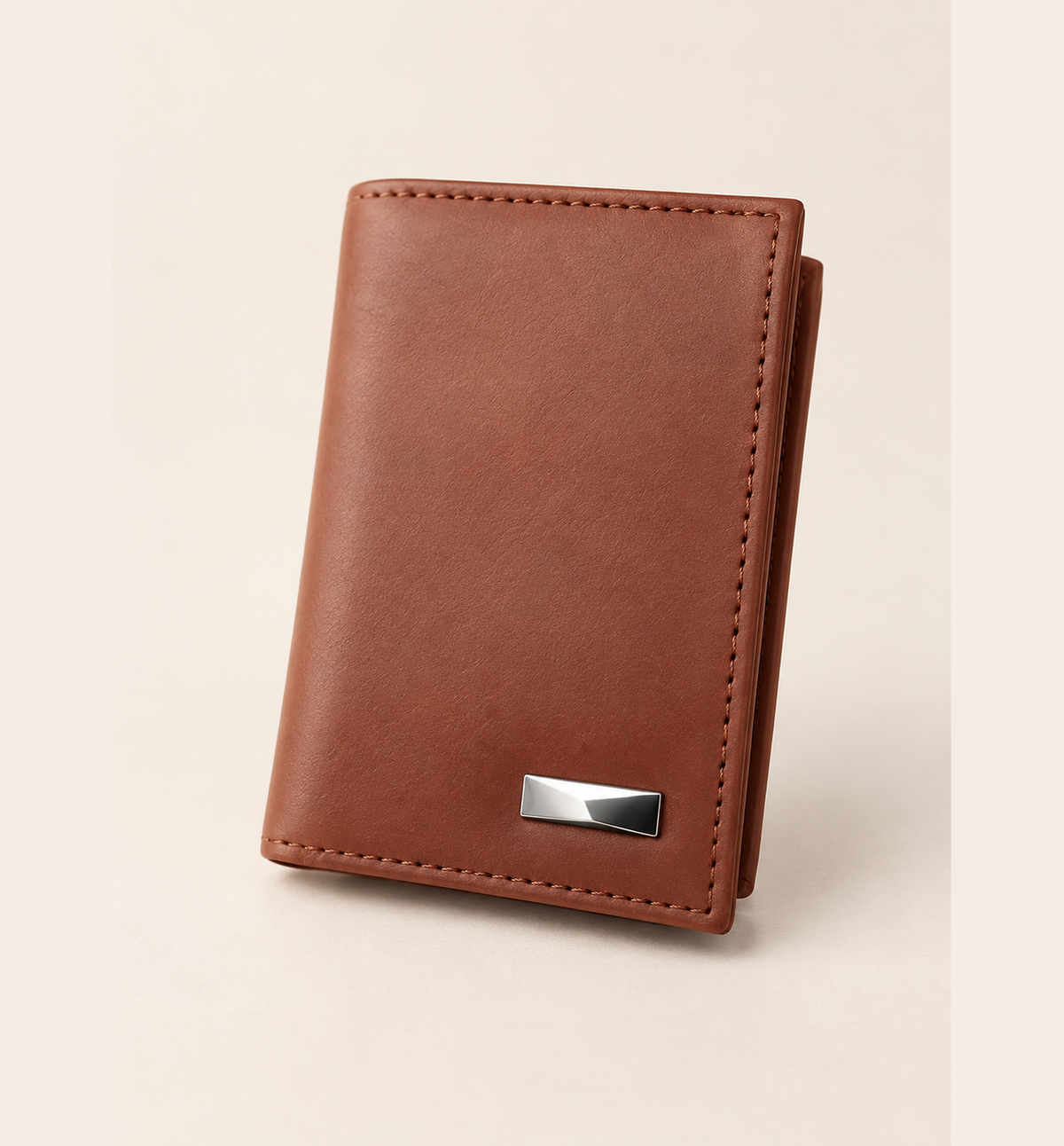 Leather Tri-Fold Wallet - Tan, main view