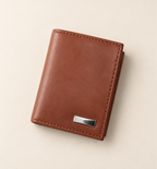 Leather Tri-Fold Wallet - Tan, alternate angle