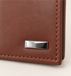 Leather Tri-Fold Wallet - Tan, detail