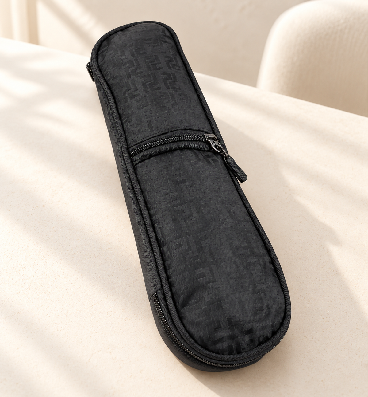 Foldable Zip Shopping Bag - Black, lifestyle
