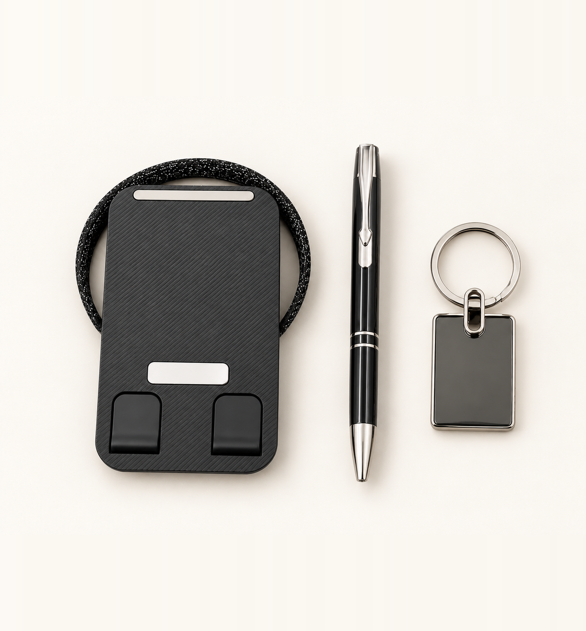 3-in-1 Desk Gift Set - Black, Flatlay