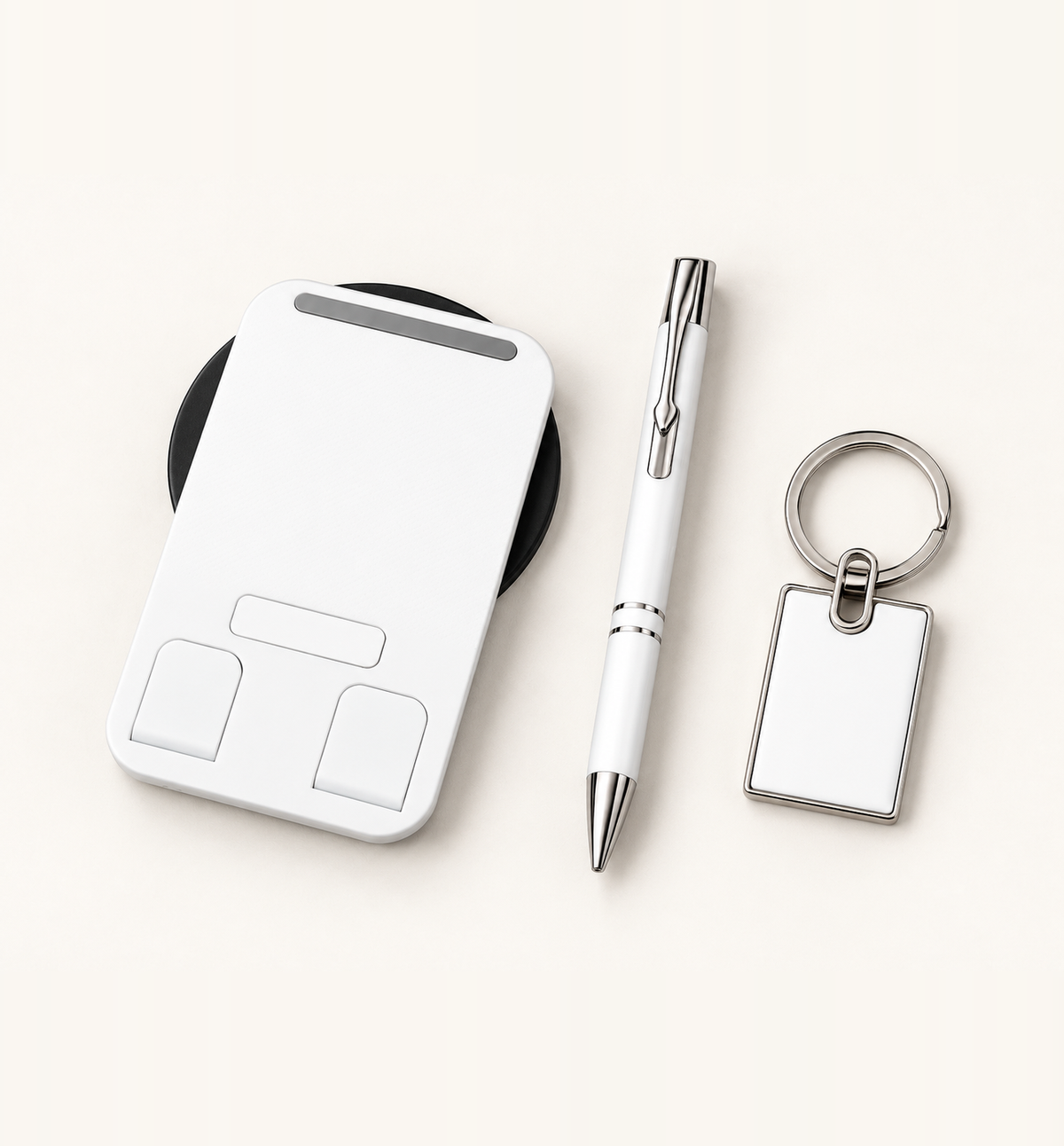 3-in-1 Desk Gift Set - White, Flatlay