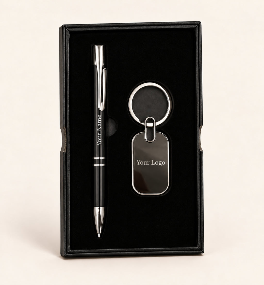 Metal Pen and Keychain Duo