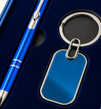 Metal Pen and Keychain Duo - Blue, Detail