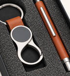 Pen and Keychain Gift Kit - Tan, Detail