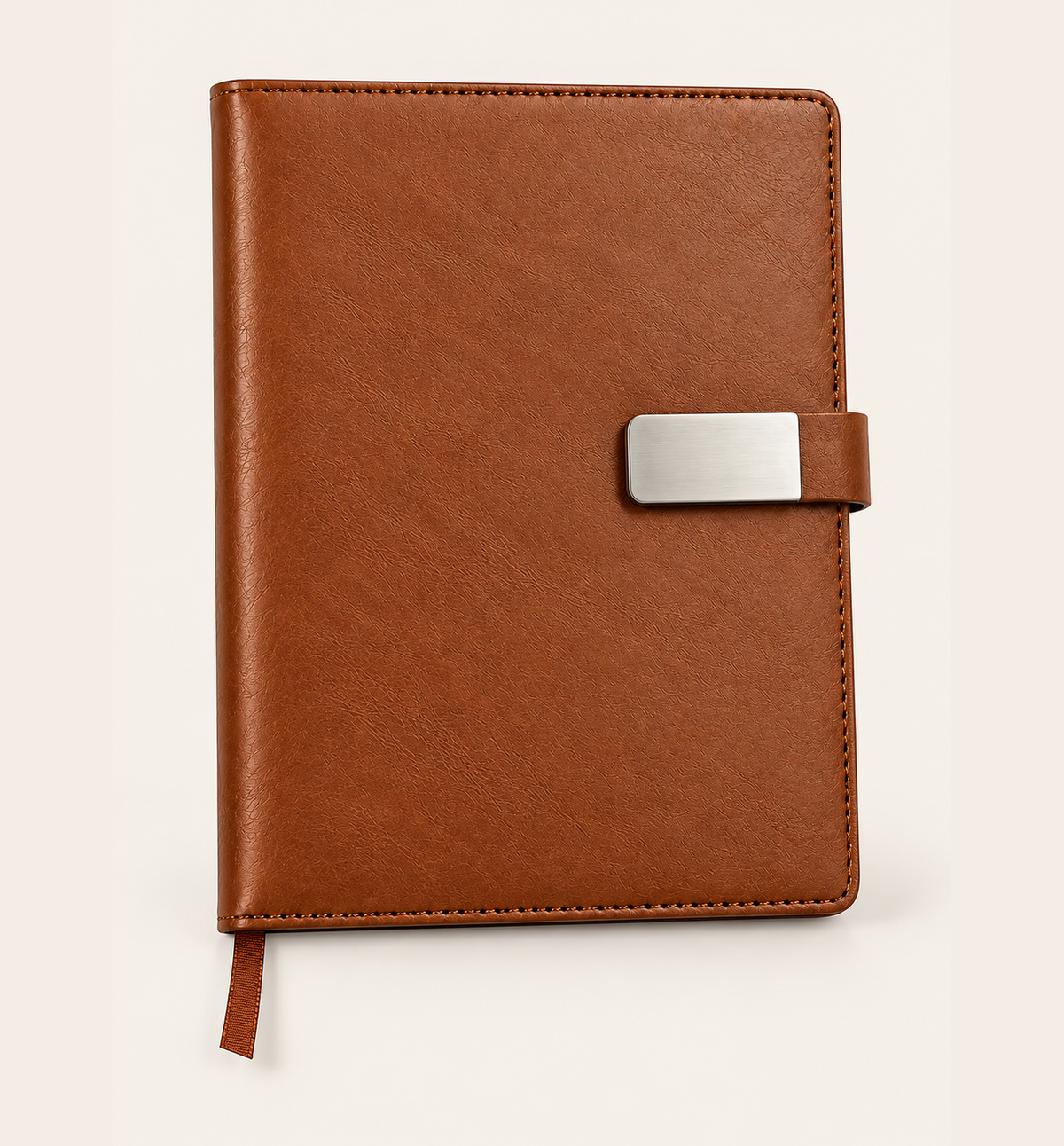 Office Diary with Metal Logo Plate - Tan, Main
