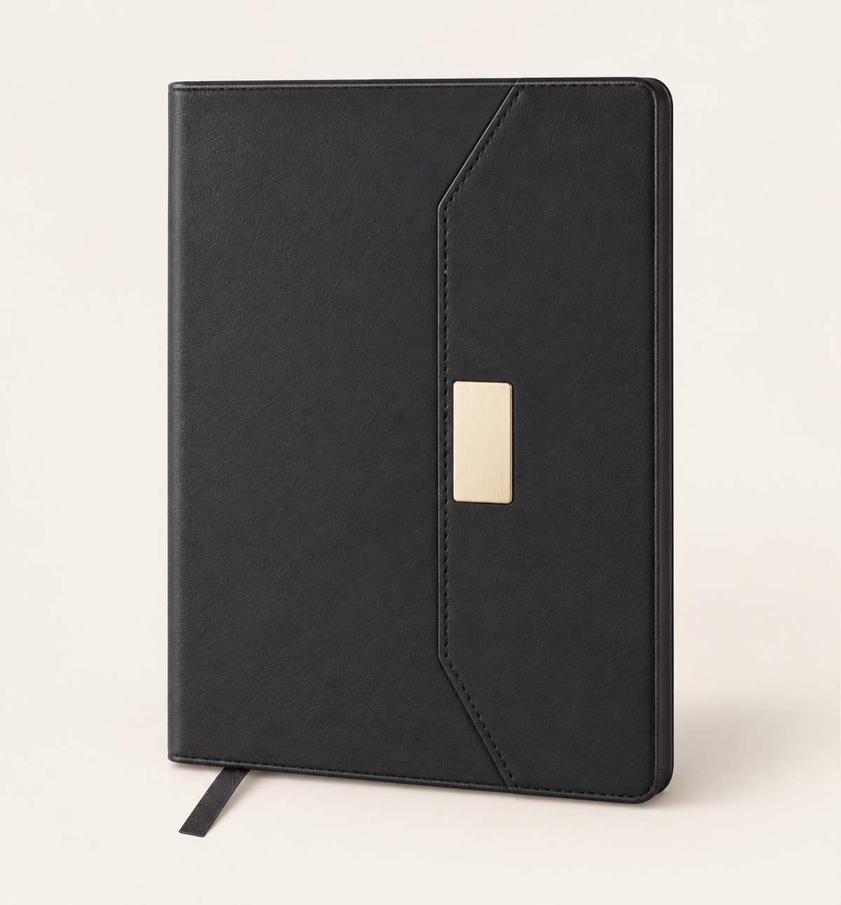Thermal PU Notebook with Metal Plate - Black, Main