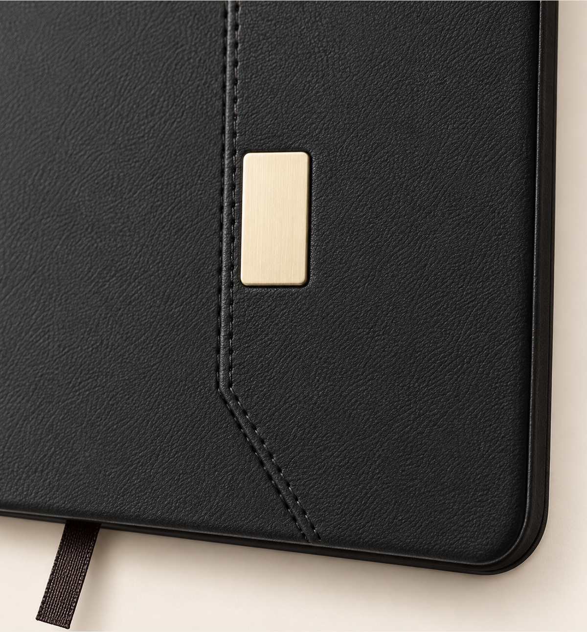 Thermal PU Notebook with Metal Plate - Black, Detail