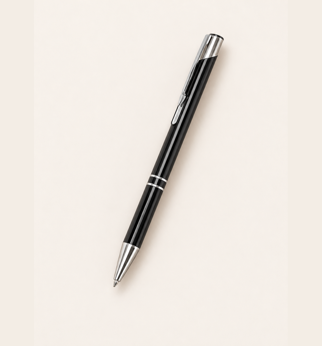 Slim Aluminium Click Pen - Black, Alternate