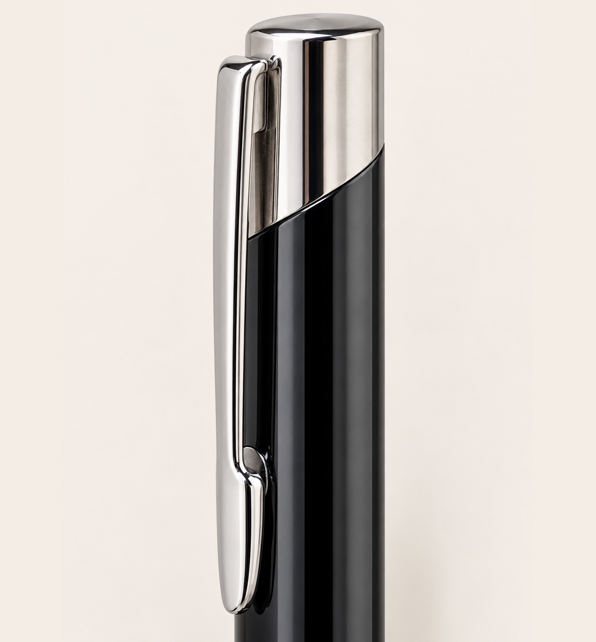 Slim Aluminium Click Pen - Black, Detail