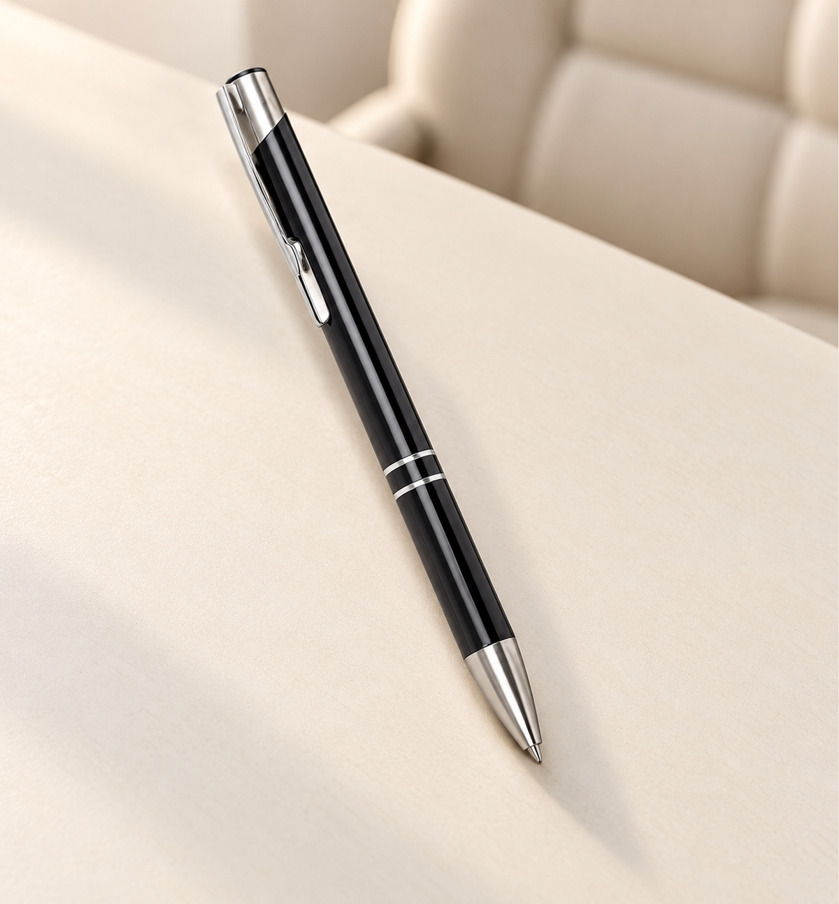 Slim Aluminium Click Pen - Black, Lifestyle