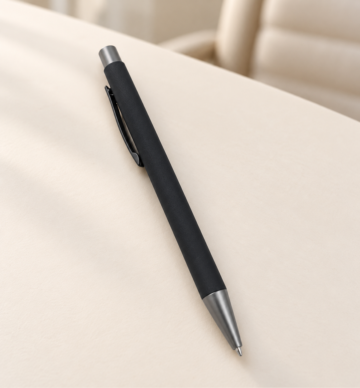 Soft-Touch Matte Ball Pen - Black, Lifestyle